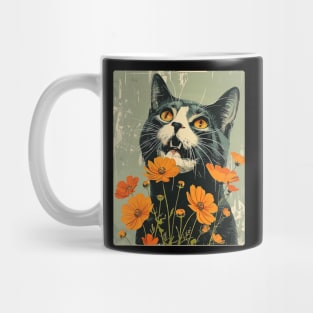 American Shorthair Cat Flowers Photo Cat Lover Gift Mug